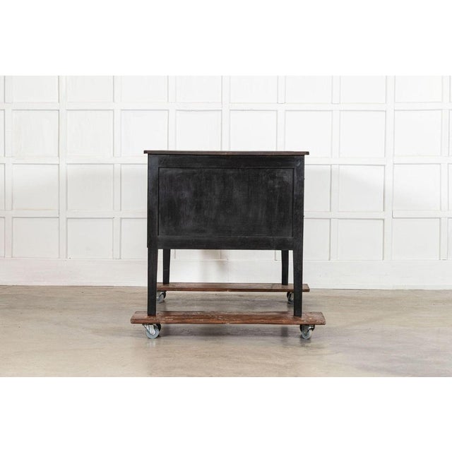 Wood Ebonised English Pine Worktable or Kitchen Island, 19th Century For Sale - Image 7 of 14
