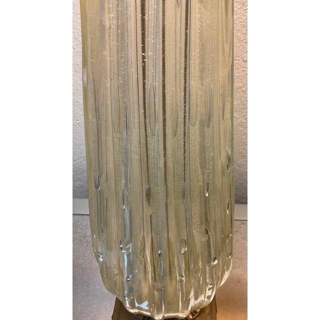 Mid 20th Century Stunning Pair of Murano Glass Lamps W/ Venetian Shades - a Pair For Sale - Image 12 of 15