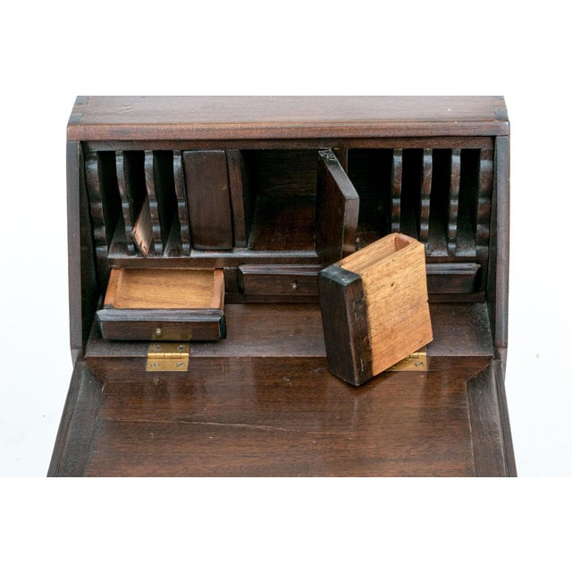 Wood Antique Salesman Sample English Slant Front Chest of Drawers For Sale - Image 7 of 12