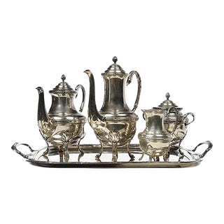 Antique Coffee or Tea Service in Silver Set For Sale