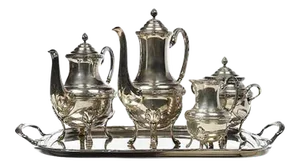 Antique Coffee or Tea Service in Silver Set