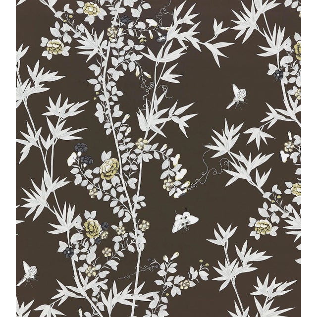 The House of Scalamandre Jardin De Chine Wallcovering, Espresso For Sale