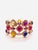 Bochic “Capri” Vintage Ruby & Multi Sapphire Bangle Set In 18K Gold & Silver For Sale - Image 4 of 10