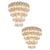 Pair Italian vintage chandeliers in Murano glass and nickel plated metal structure on 4 levels. The armor polished nickel...