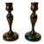 Early 20th C. Antique Federal Farmhouse Americana Hand Turned Walnut Candle Holders - A Pair For Sale