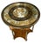 Art Deco Vintage Art Deco Burl Wood & Églomisé Glass Accent Table With Brass Details For Sale - Image 3 of 12