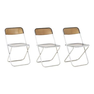 Giancarlo Piretti "Plia" Style Folding Chairs, 3 For Sale