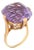 1940s Retro French 30ct Amethyst Cocktail Ring Size 6.75 Vintage 18k Yellow Gold Large For Sale