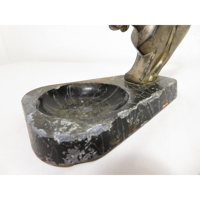 Art Deco Cubist Cat Sculpture Catchall Ashtray Bowl ~ Brutalist Mid Century Modern For Sale - Image 11 of 17