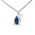 Contemporary 14K White Gold 6x4mm Pear Blue Sapphire and Diamond Accent Charm Pendant Necklace - 18" Inches For Sale - Image 3 of 5