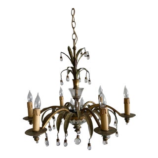 C1940's French Hollywood Regency "Pineapple Top" Form Chandelier by Maison Bagues For Sale