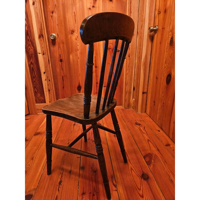 Late 19th Century Antique English Elm Chair For Sale In Charlotte - Image 6 of 9
