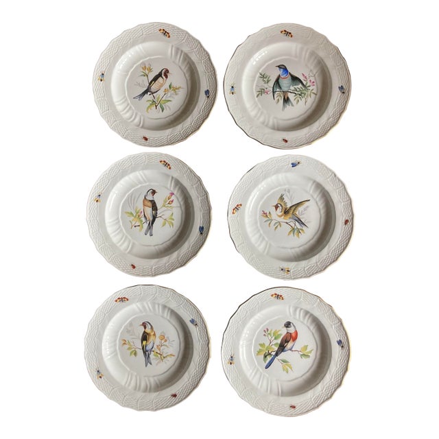 1990s Chelsea House Decorative Porcelain Plates Inspired by the Iconic Herend Rothschild Bird Pattern - Set of Six For Sale