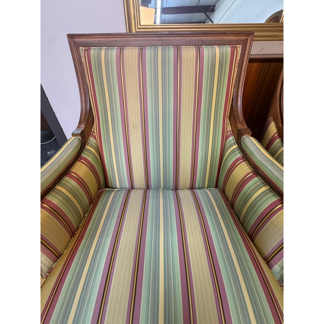 Wood Hancock & Moore Louis XVI Upholstered Armchairs For Sale - Image 7 of 12