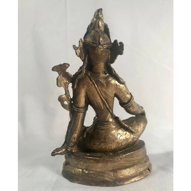 19th Century 19th Century Gold Gilded Bronze Buddha For Sale - Image 5 of 13