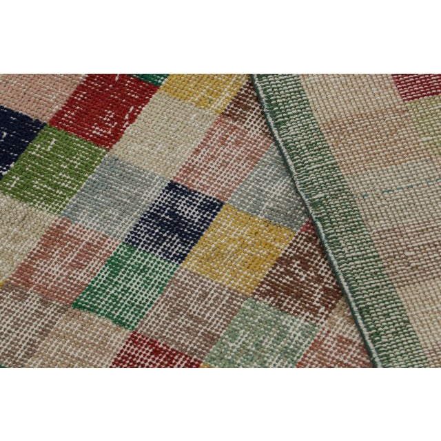 Textile 1960s Vintage Zeki Müren Art Deco Rug With Geometric Patterns For Sale - Image 7 of 7