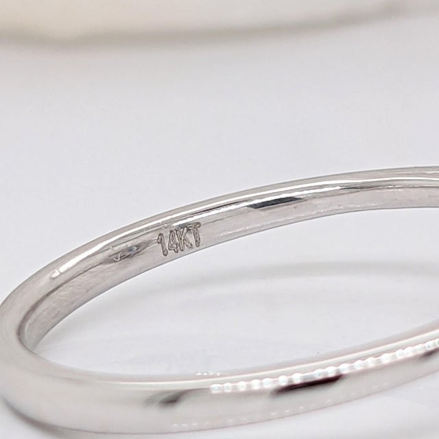 Ceylon Sapphire Ring W Earth Mined Diamonds in Solid 14k White Gold Oval 6x4mm, Size 6.75 For Sale - Image 10 of 10