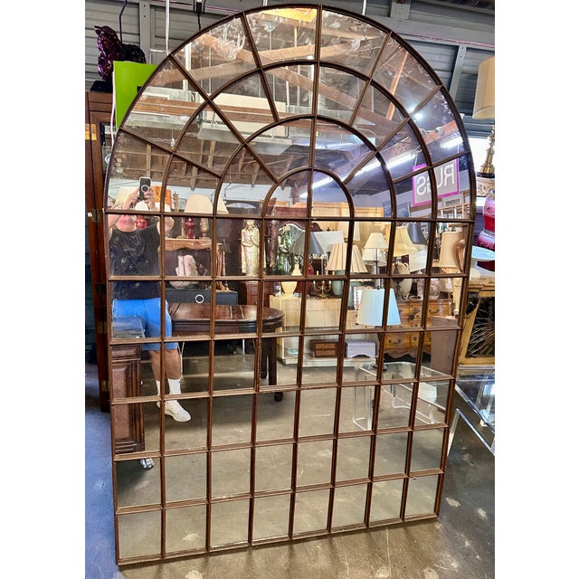 Huge Paul Ferrante Wrought Iron Arched Mirror For Sale In Los Angeles - Image 6 of 7