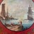 19th Century French Hand Painted & Gilt Tole Tray With Harbor Scene Vernet Style For Sale In Dallas - Image 6 of 8