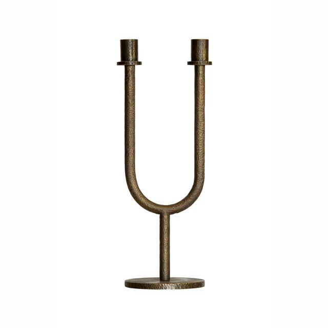 Italian Hammered Brass Deneb Candleholder For Sale - Image 6 of 6