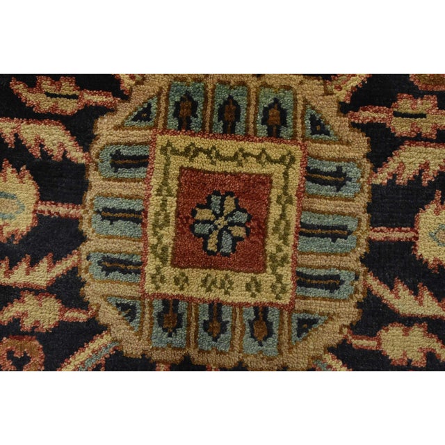 Textile Serapi Rug 9'1'' X 12'2'' Red Wool Tribal Hand-Knotted Oriental Carpet For Sale - Image 7 of 12