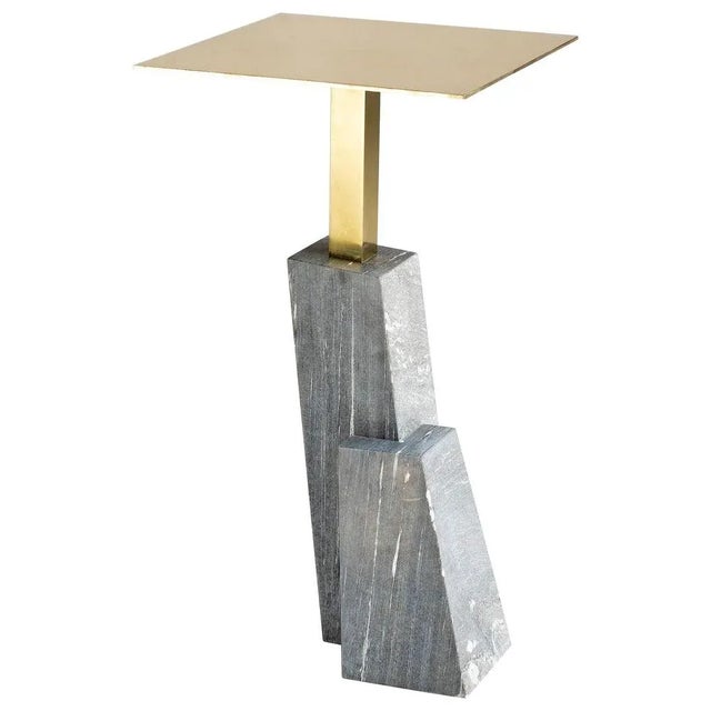 KEP T-Table in Brass and Marble by Noro Khachatryan For Sale - Image 12 of 12