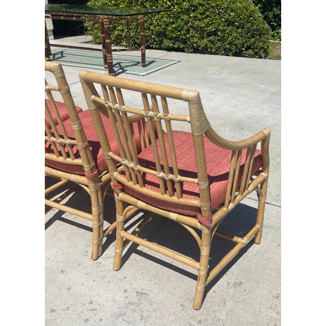 Contemporary Baker McGuire Rattan Dining Chairs, Balboa Collection a Set of Eight For Sale - Image 3 of 18