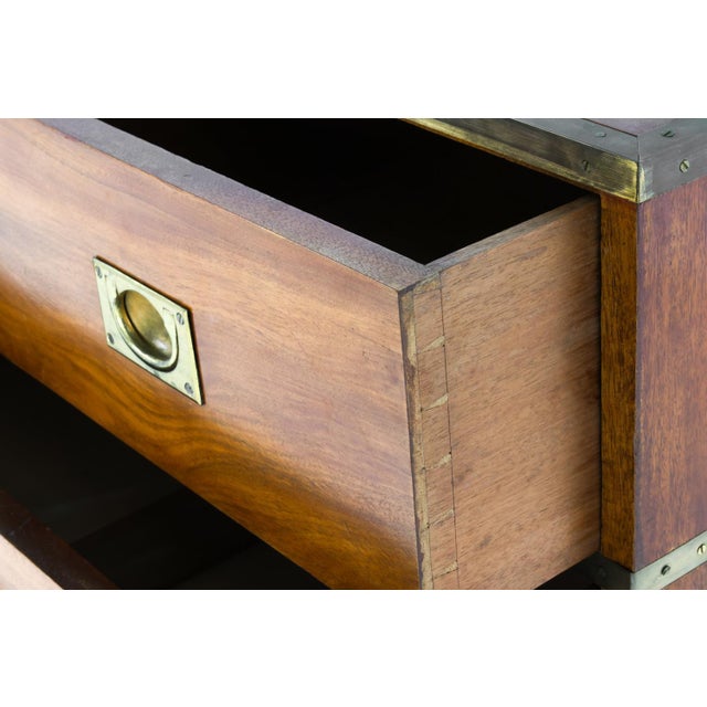 English Mahogany Campaign Chest With Brass Hardware For Sale - Image 10 of 14