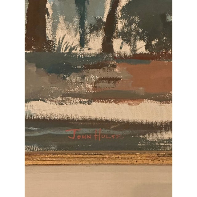 Painting on Canvas of Formal Garden by John Hulse For Sale In Philadelphia - Image 6 of 10