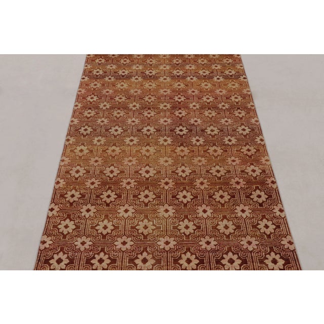 Rug & Kilim Rug & Kilim's Modern Classics Runner Rug, Ombre Terracotta and Burgundy Lattice For Sale - Image 4 of 8