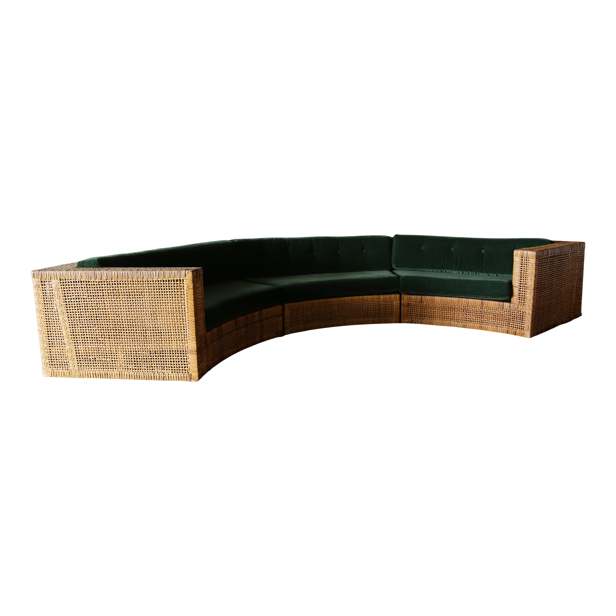 1960s Sectional Sofa Danny Ho Fong for Tropi-Cal, Wicker and