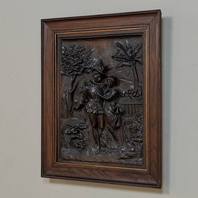 19th Century Renaissance Revival Carved Walnut Framed Panel For Sale - Image 4 of 16