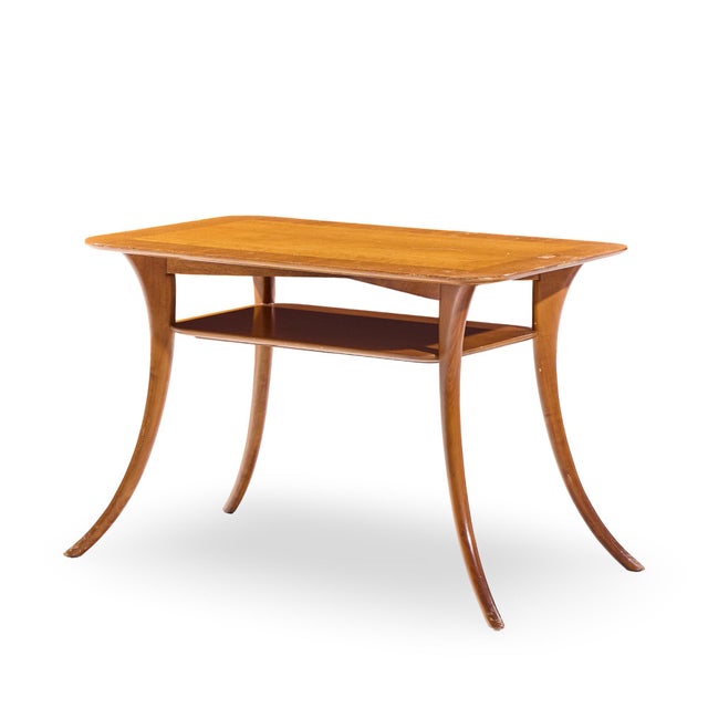 Brown t.h. Robsjohn Gibbings for Widdicomb Mid Century Bleached Mahogany Sabre Side End Tables - Pair For Sale - Image 8 of 12