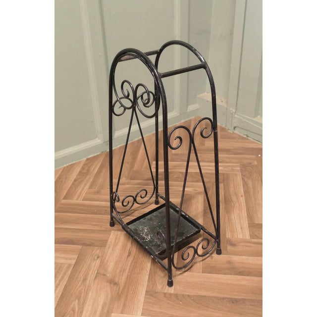 Wrought Iron Umbrella and Walking Stick Stand, 1960 For Sale - Image 4 of 7