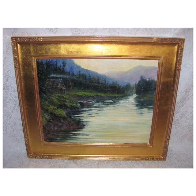 A​ fine oil on canvas painting by contemporary artist Don Kolstad, Alaska. Signed in the lower left corner. The painting...