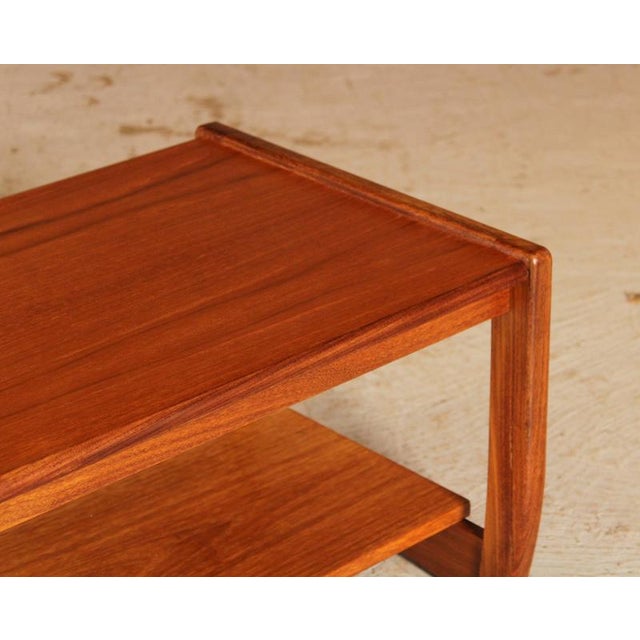 Mid-Century Modern Teak Side Table with Magazine Shelf, 1970s For Sale - Image 4 of 10