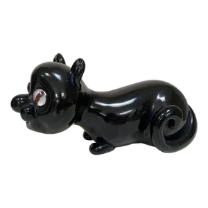 Vintage Murano by Seguso Art Glass Black Cat
