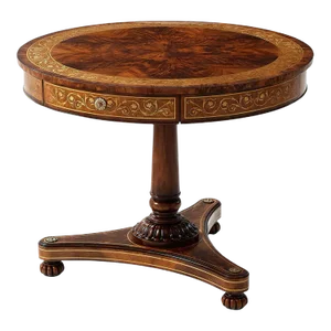 Mahogany Brass Inlaid Center Table