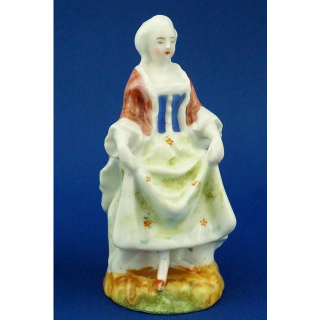 Ceramic 19th Century Dancing Couple Sculptures, Staffordshire, United Kingdom, Set of 2 For Sale - Image 7 of 18