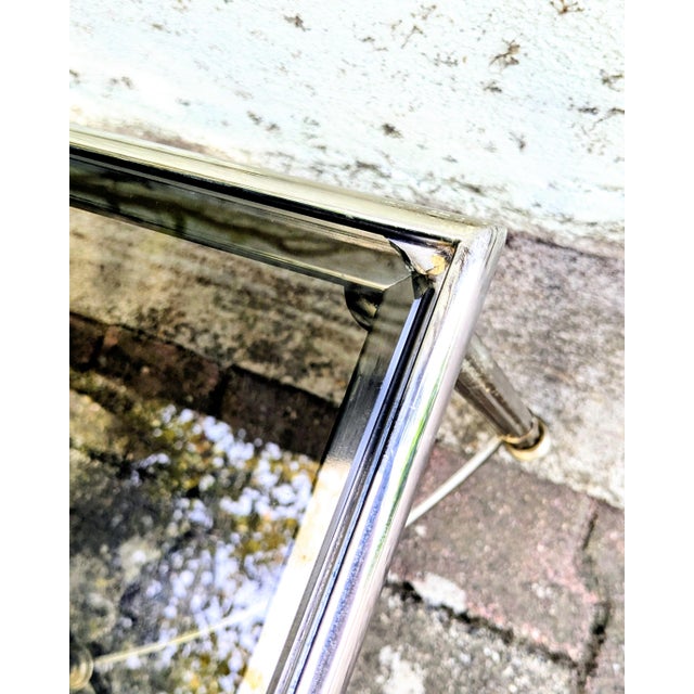 Coffee Table in Metal and Smoked Glass, 1960s For Sale - Image 8 of 9