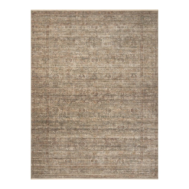 Amber Lewis x Loloi Molly Tobacco / Sage 3'-0" x 5'-0" Accent Rug For Sale