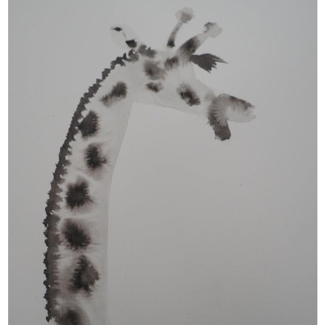 Laszlo Tibay (1962) The Playful Giraffe Original ink and wash drawing Signed upper left Authenticated by the artist's...