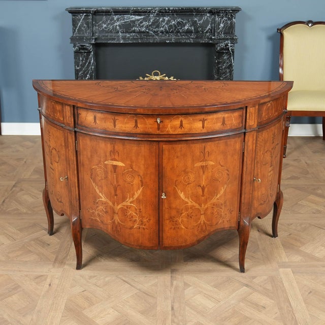 Brown Vintage John Richard Demi Lune Cabinet For Sale - Image 8 of 16