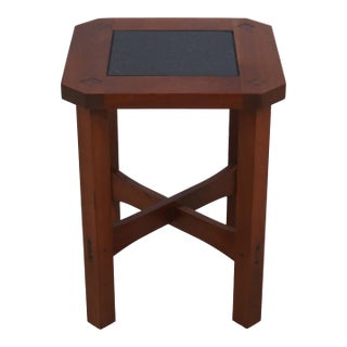 Stickley Cherry Mission Style Granite Top Table For Sale