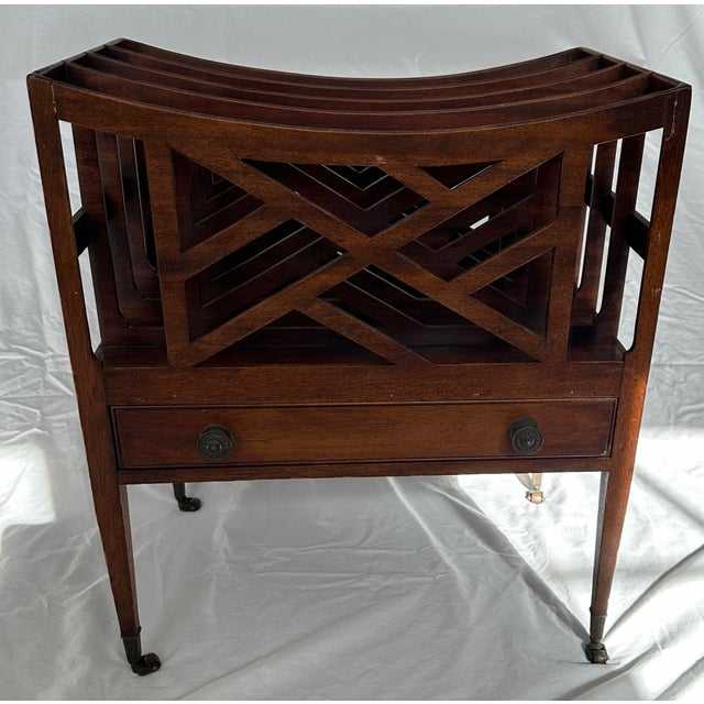 1920s W. & J. Sloane Master Craftsmen Mahogany Canterbury Magazine Rack For Sale In New York - Image 6 of 11