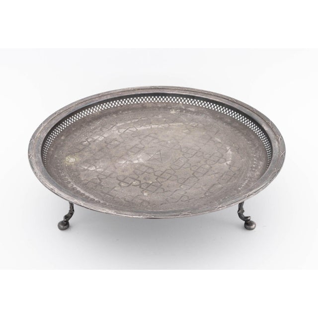 Moroccan Silver Plate Tea Tables, 2 For Sale - Image 10 of 15