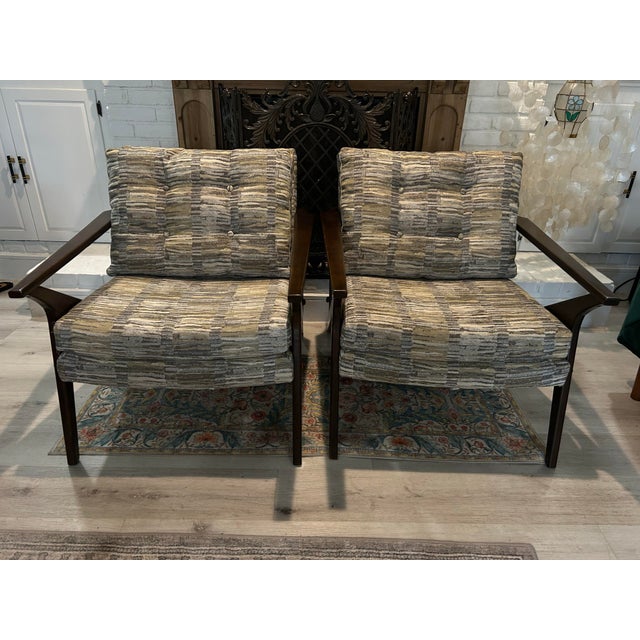 Mid-Century Modern MCM Style Z Chairs. Set of Two. For Sale - Image 3 of 10