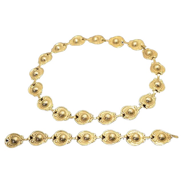 925 Silver Necklace and Bracelet by Margot de Taxco, 1940s, Set of 2 For Sale