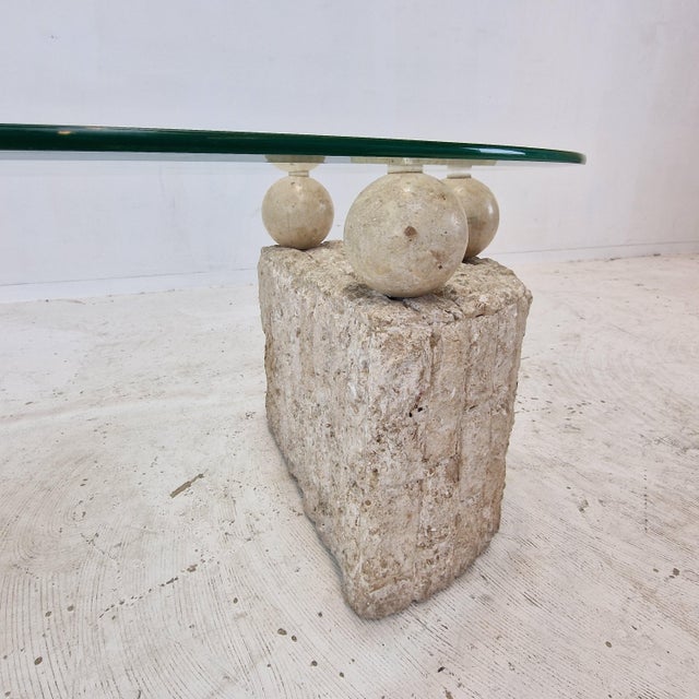 Mactan Stone Coffee or Fossil Stone Table by Magnussen Ponte, 1980s For Sale - Image 13 of 17