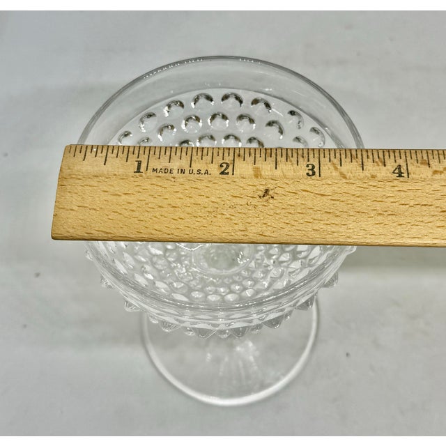 1930’s Duncan & Miller Hobnail Clear Pressed Glass 4 5/8” Champagne Tall Sherbet For Sale - Image 10 of 11